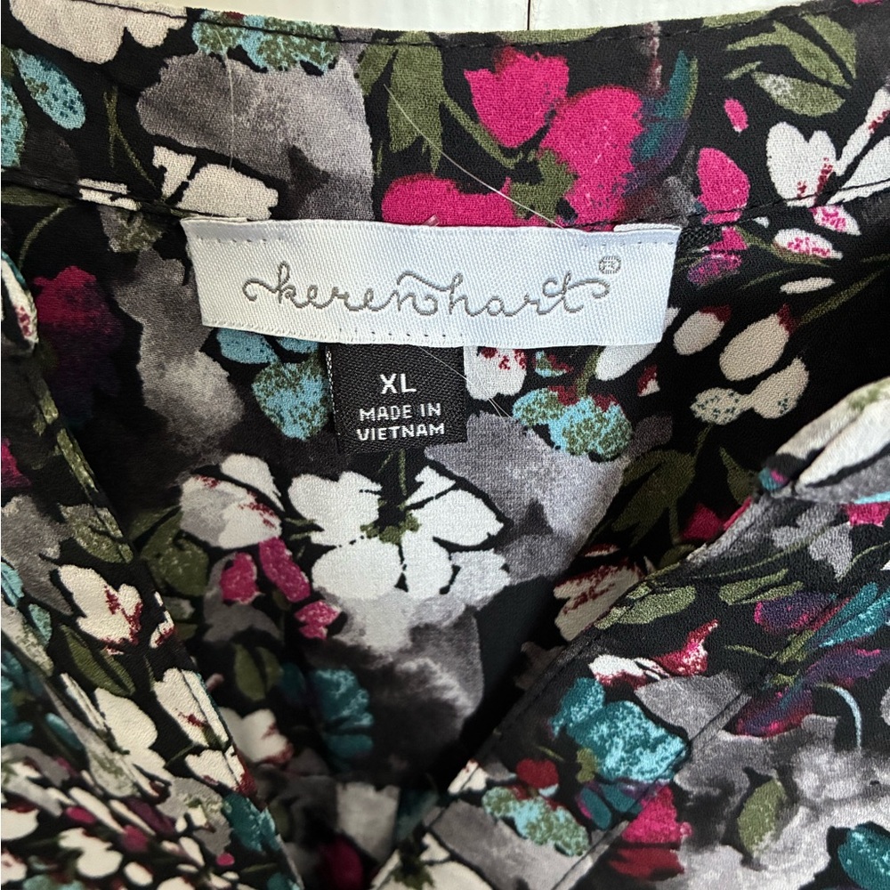 KEREN hart Floral Blouse - Black, Blue, Pink - Picture 7 of 8